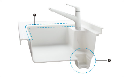 隙間が無いシンク